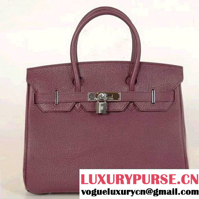 Hermes Birkin 30CM Tote Bags Smooth Togo Leather Dark Purple