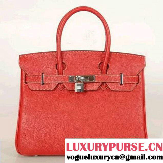 Hermes Birkin 30CM Tote Bags Smooth Togo Leather Red