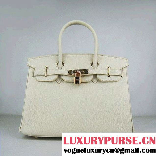 Hermes Birkin 30cm Togo Leather Bag Cream 6088