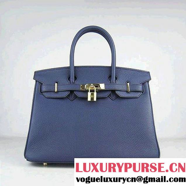 Hermes Birkin 30cm Togo Leather Bag Dark Blue 6088