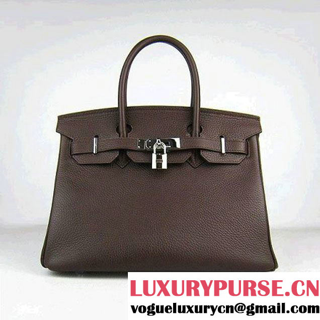 Hermes Birkin 30cm Togo Leather Bag Dark Coffee 6088