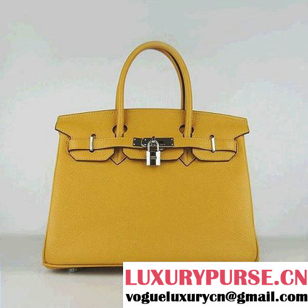 Hermes Birkin 30cm Togo Leather Bag Yellow 6088