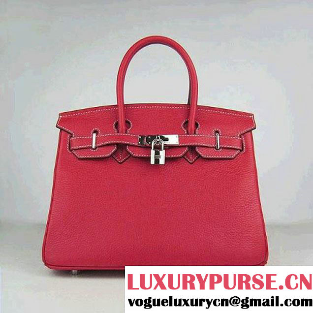 Hermes Birkin 30cm Togo Leather Bag Red 6088