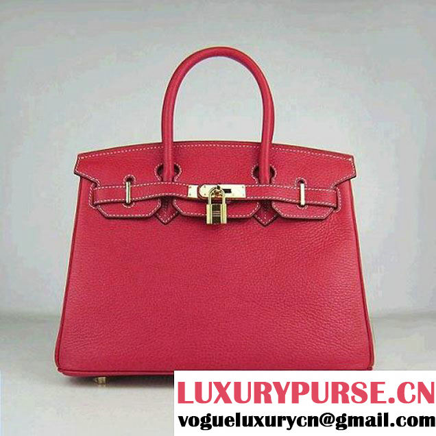 Hermes Birkin 30cm Togo Leather Bag Red 6088