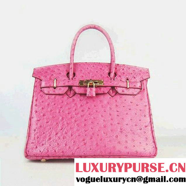 Hermes Birkin 30cm Pearl Veins Leather Bag Rose Gold Hardware 6088