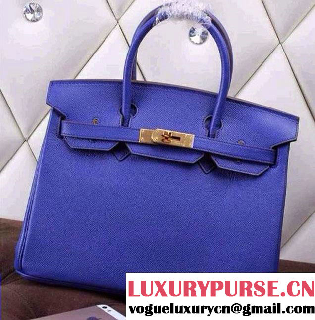 Hermes Birkin 30/35 Epsom Leather Bag Blue