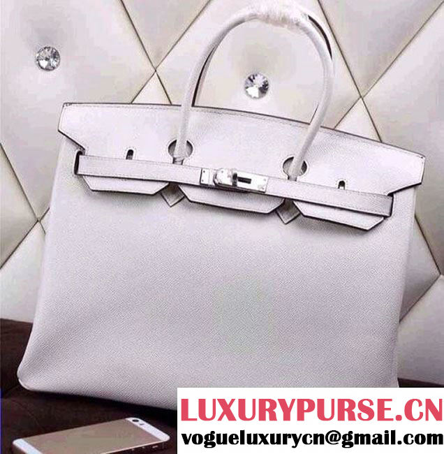 Hermes Birkin 30/35 Epsom Leather Bag White