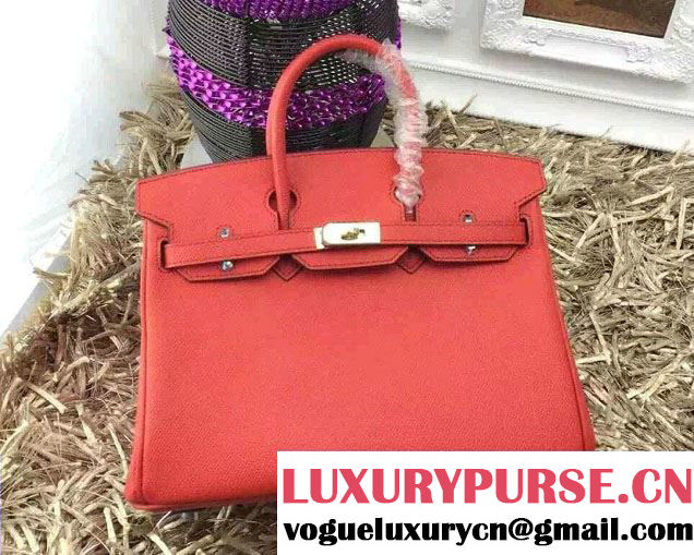 Hermes Birkin 30/35 Epsom Leather Bag Red