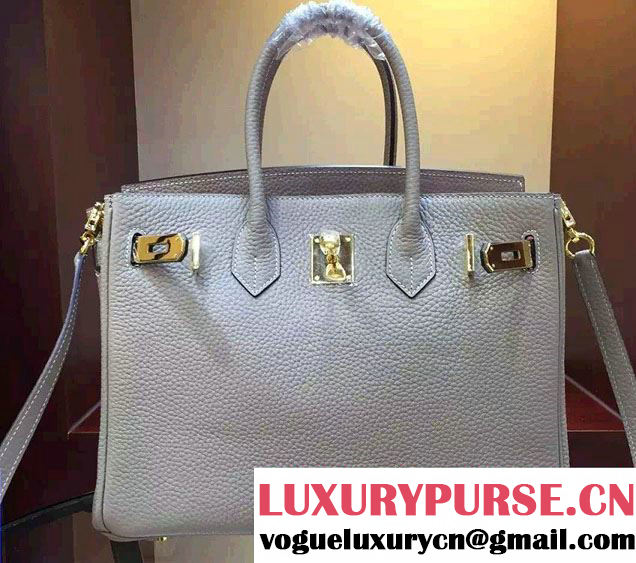 Hermes Togo Leather Birkin 30cm Medium Bag Gray/Pink 2016