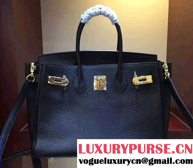 Hermes Togo Leather Birkin 30cm Medium Bag Black 2016