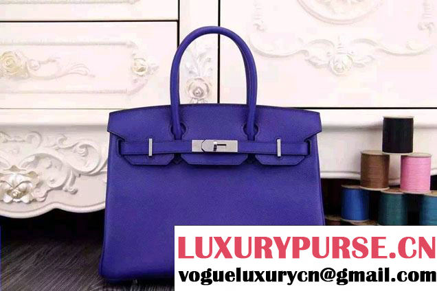 Hermes Birkin 30/35 Bag in Original Epsom Leather Bag Royal Blue