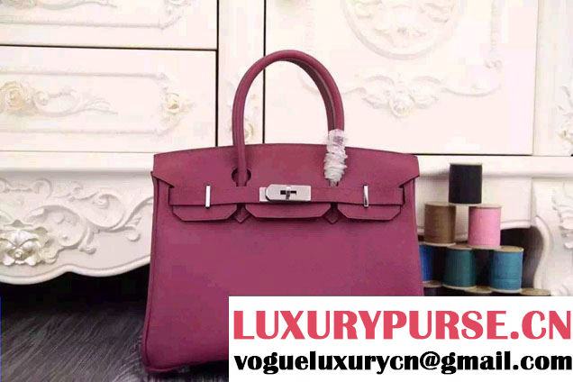 Hermes Birkin 30/35 Bag in Original Epsom Leather Bag Date Red