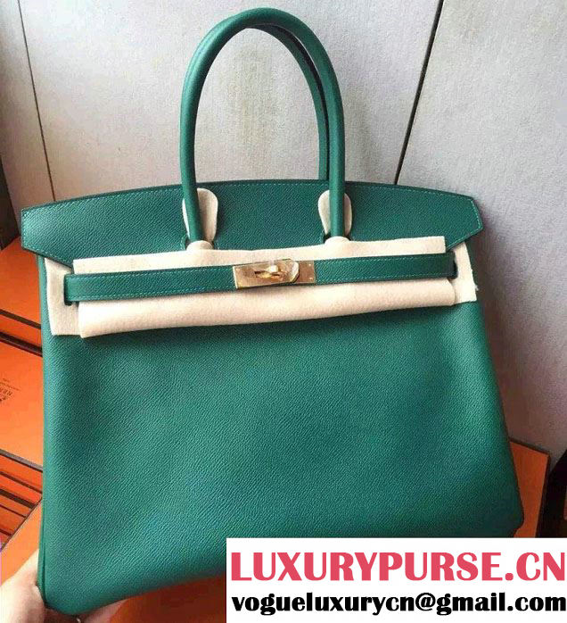 Hermes Birkin 30/35 Bag in Original Epsom Leather Bag Green