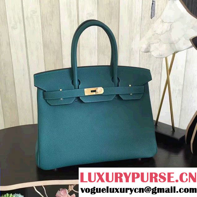 Hermes Birkin 30/35 Bag in Original Togo Leather Bag Green