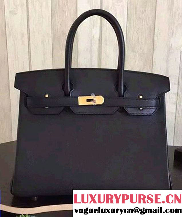 Hermes Birkin 30/35 Bag in Original Swift Leather Bag Black