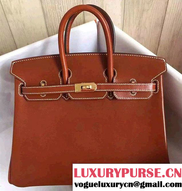 Hermes Birkin 30/35 Bag in Original Box Leather Bag Camel