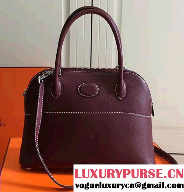 Hermes Bolide Tote Bag 27cm in Original Leather Date Red