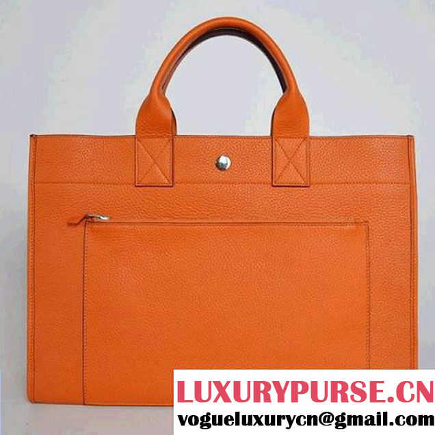 Hermes Briefcase 40CM Clemence Leather Bag Orange