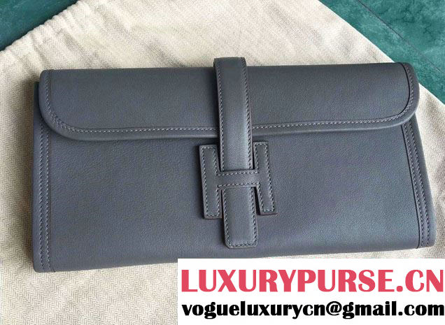 Hermes Jige Elan 29 Clutch Bag in Original Swift Leather Gray