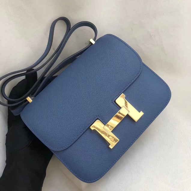 Hermes Constance Bag In Original Epsom Leather Blue