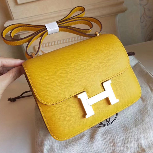 Hermes Constance Bag In Original Epsom Leather Yellow