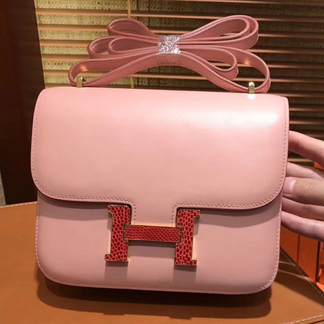 Hermes Constance Bag In Calfskin Pink