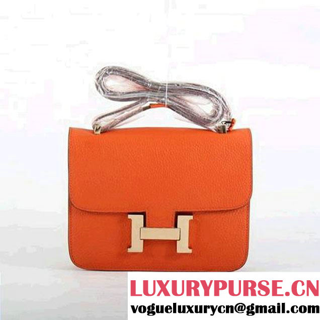 Hermes Constance Bag Orange Togo Leather 1622S Golden