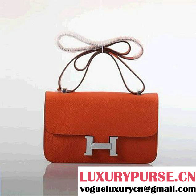 Hermes Constance Bag Togo Leather 1622L Orange Silver