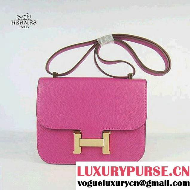 Replica Hermes H017 Peach Leather Gold Hardware