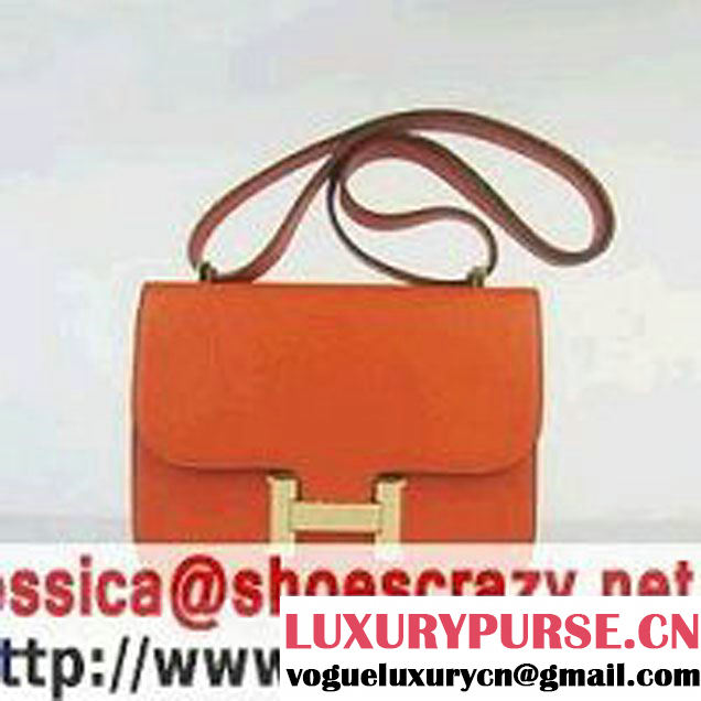 Hermes Constance Bag Orange Oxhide Leather Gold