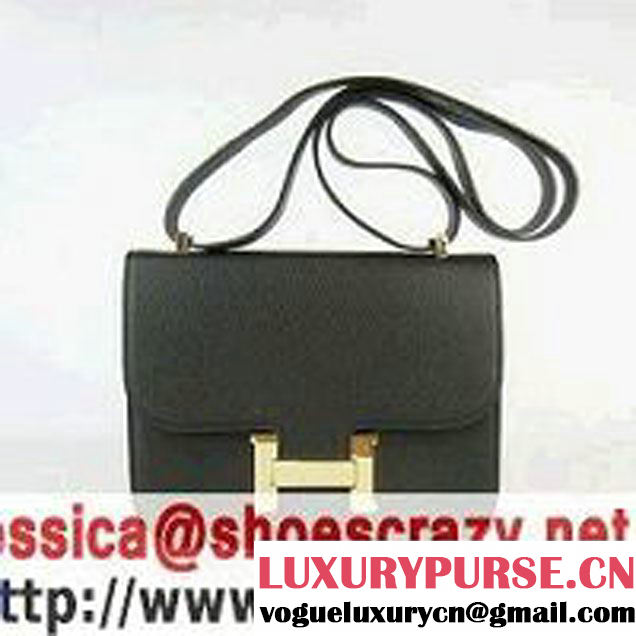 Hermes Constance Bag Black Oxhide Leather Gold