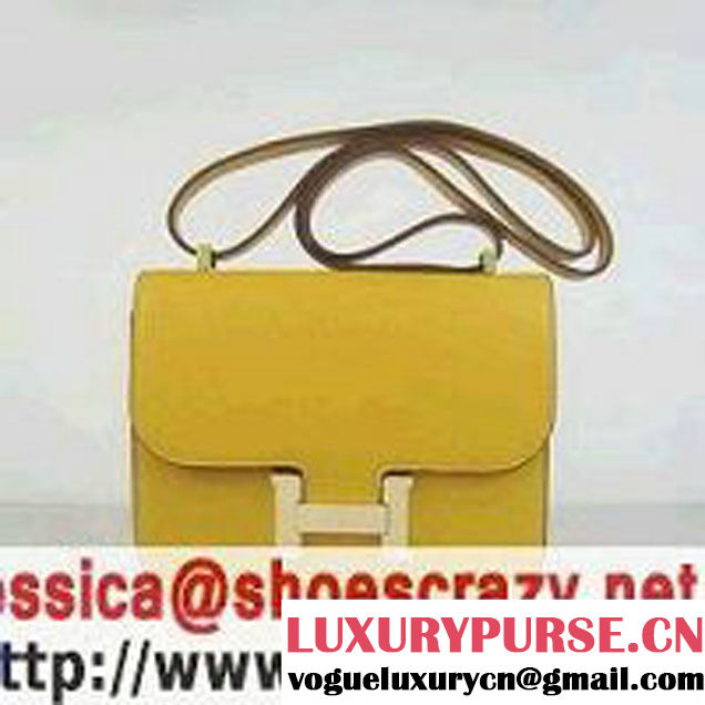 Hermes Constance Bag Yellow Oxhide Leather Gold