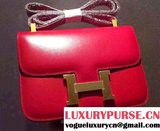 Hermes Original Box Leather Constance 18cm/23cm Bag Red