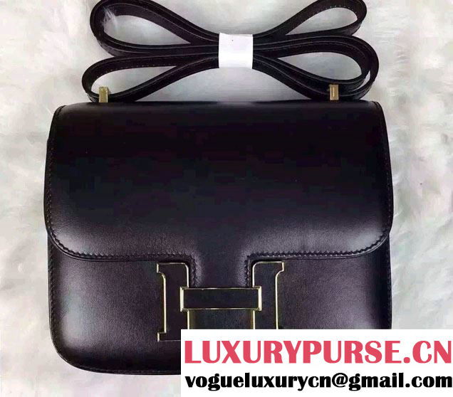 Hermes Original Box Leather Constance 18cm/23cm Bag Black