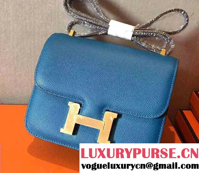 Hermes Original Epsom Leather Constance 18cm/23cm Bag Lake Blue