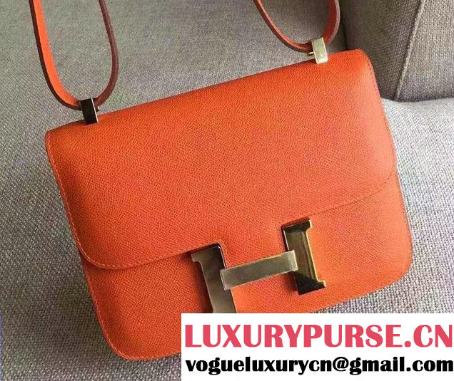 Hermes Original Epsom Leather Constance 18cm/23cm Bag Orange