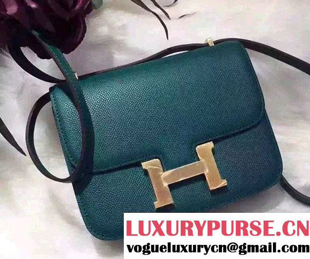 Hermes Original Epsom Leather Constance 18cm/23cm Bag Dark Green