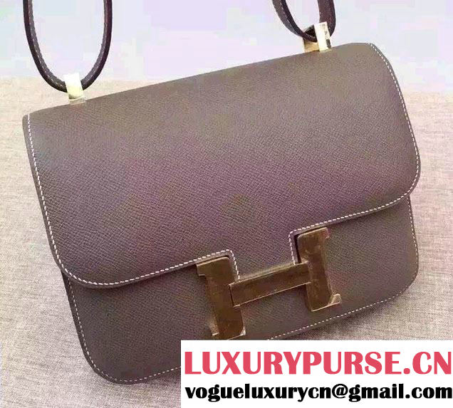 Hermes Original Epsom Leather Constance 18cm/23cm Bag Gray