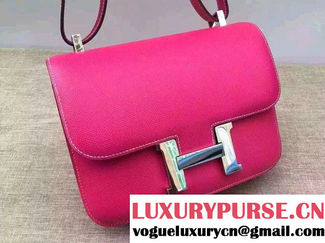 Hermes Original Epsom Leather Constance 18cm/23cm Bag Fushia