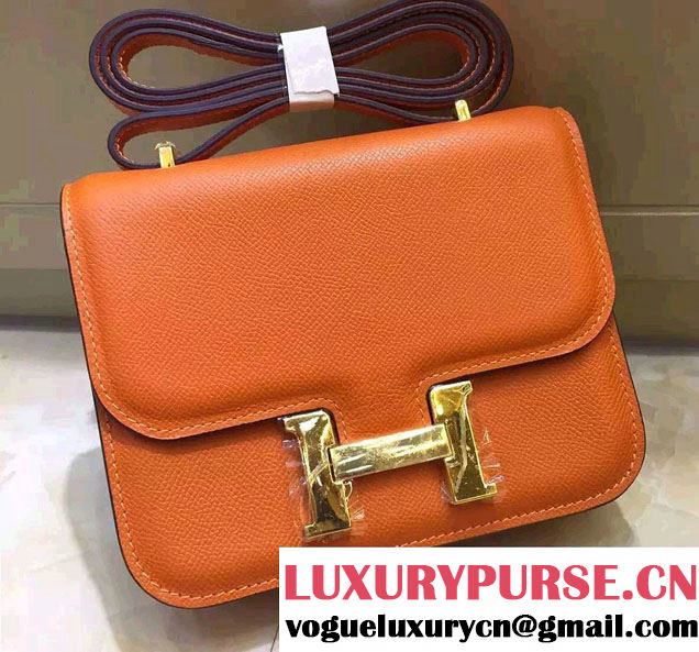 Hermes Epsom Leather Constance 18cm Bag Orange