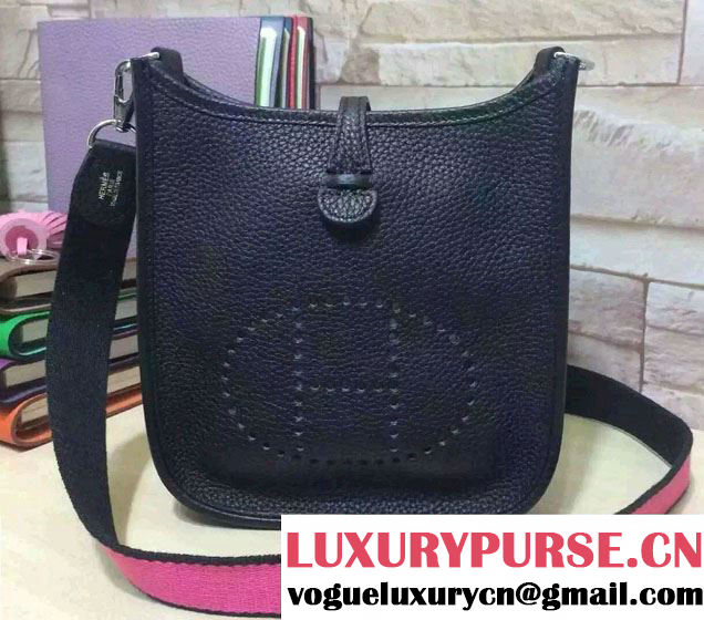 Hermes Origianl Togo Leather Mini Evelyne Bag Black