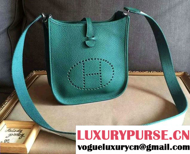 Hermes mini evelyne bag in original togo leather Malachite