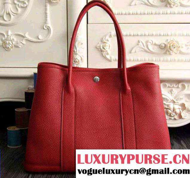 Hermes Original Togo Leather Garden Party 30cm/36cm Bag Red