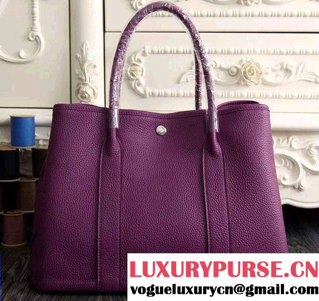 Hermes Original Togo Leather Garden Party 30cm/36cm Bag Purple