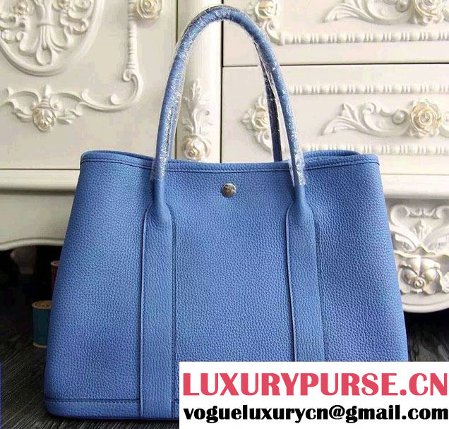 Hermes Original Togo Leather Garden Party 30cm/36cm Bag Sky Blue