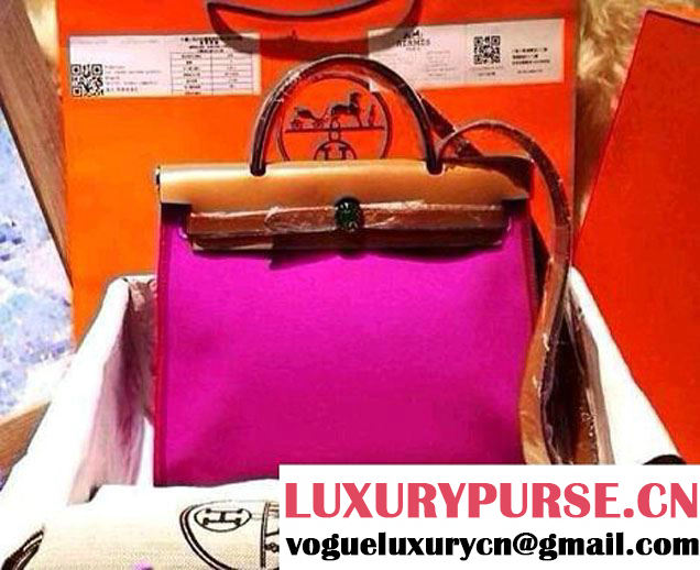 Hermes Herbag Zip Bag Fushia