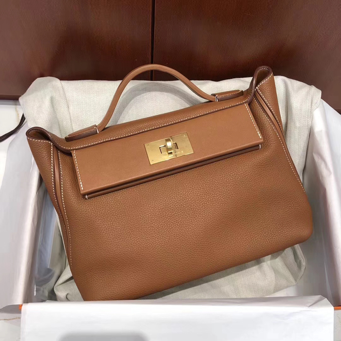 Hermes 24/24 Bag Fauve Swift & Togo Gold Hardware