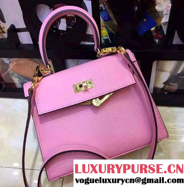 Hermes Epsom Leather Kelly 20cm Mini Bag Pink 2016