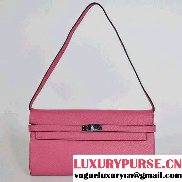 Hermes Kelly 26CM Shoulder Bag Clemence Peach