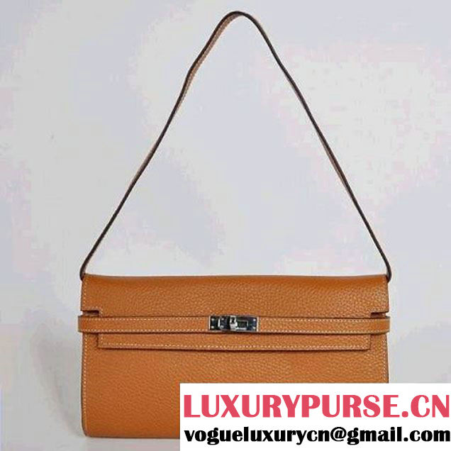 Hermes Kelly 26CM Shoulder Bag Clemence Camel